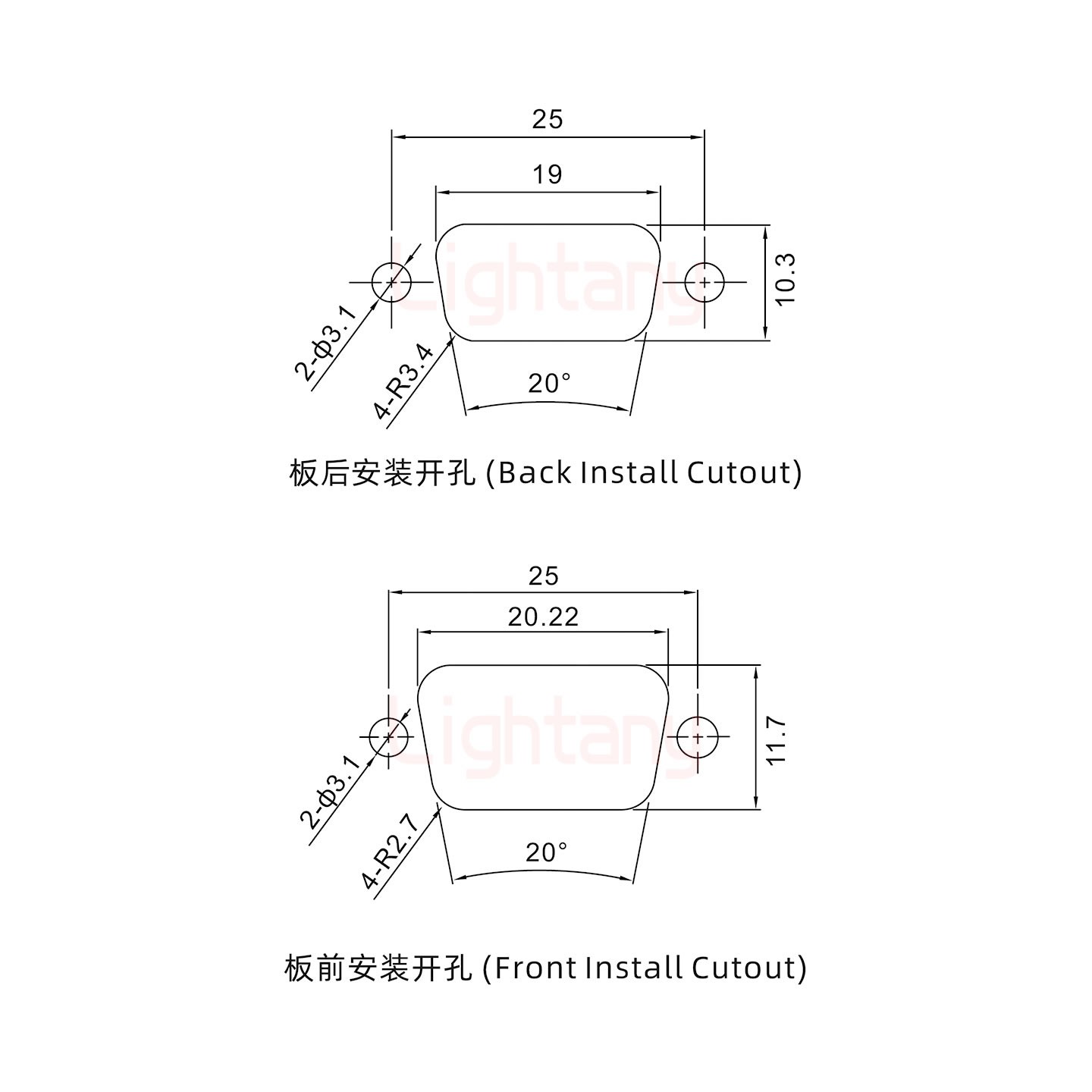 2W2母短體焊線/光孔/大電流20A