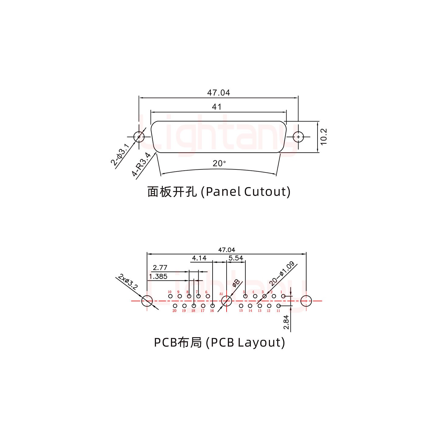 21W1母PCB直插板/鉚魚(yú)叉7.0/大電流10A