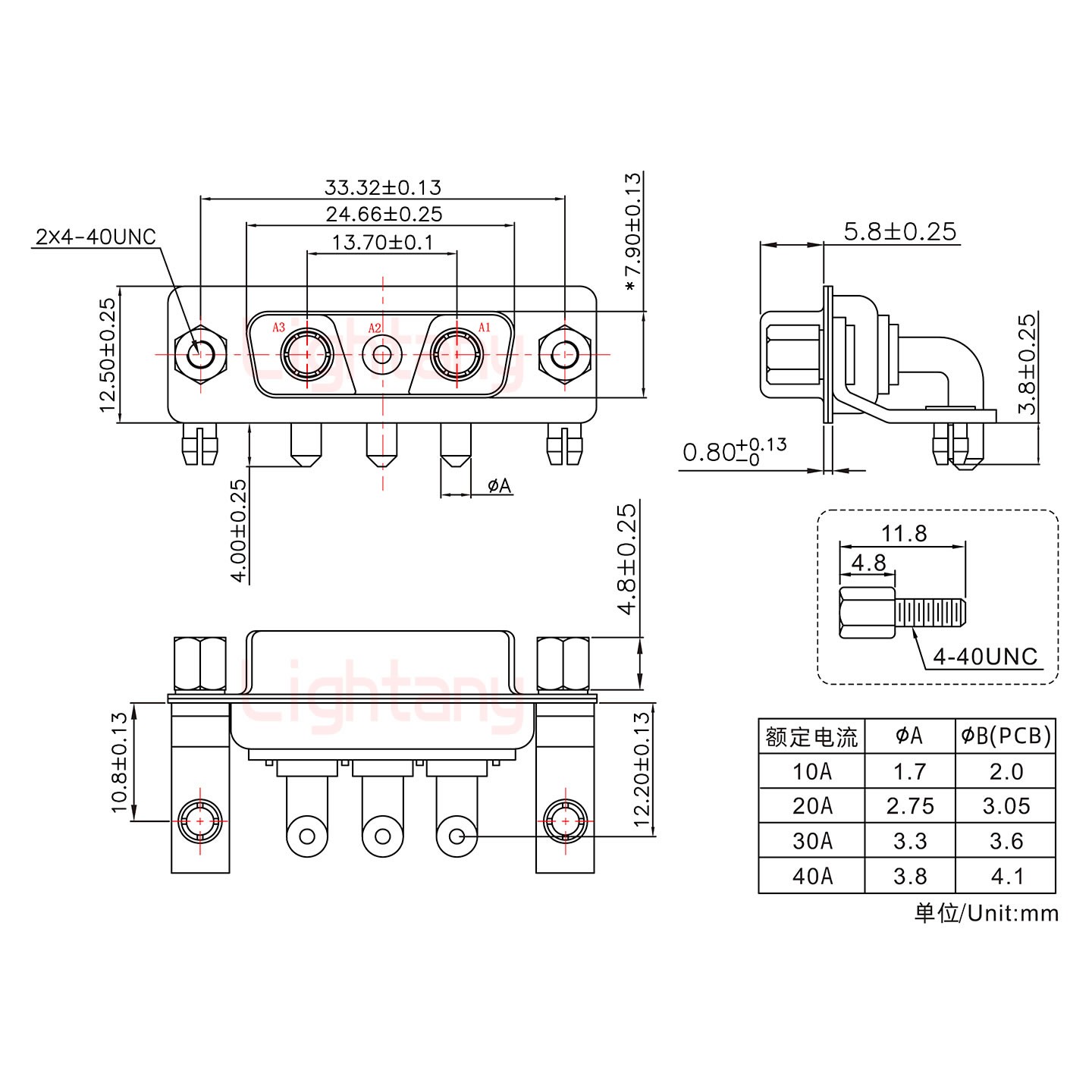 3V3母PCB彎插板/鉚支架10.8/大電流20A