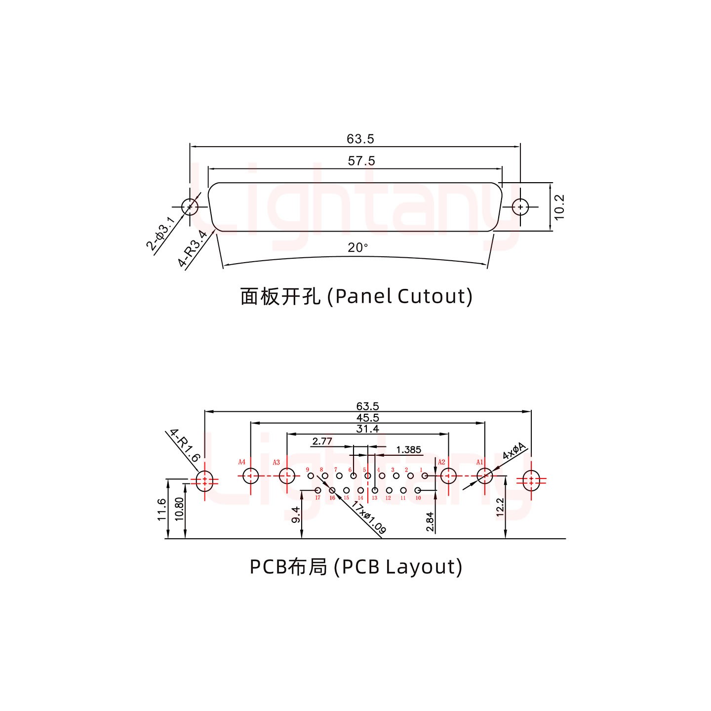 21W4母PCB彎插板/鉚支架10.8/大電流40A