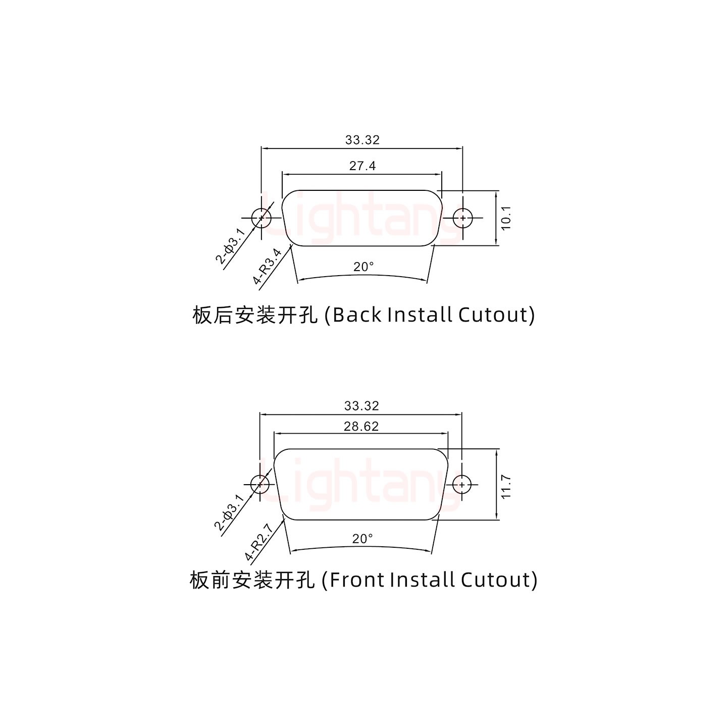 11W1公焊線式/光孔/射頻同軸50歐姆