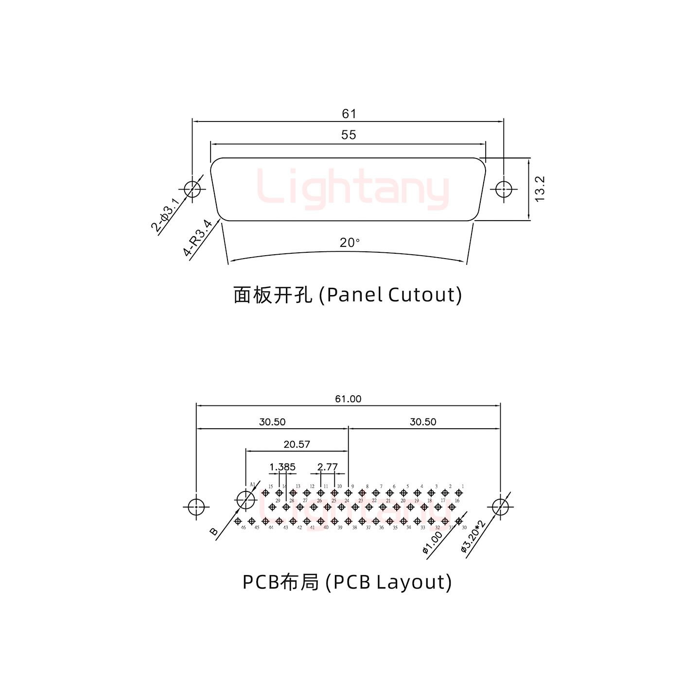 47W1母PCB直插板/鉚魚叉7.0/大電流30A