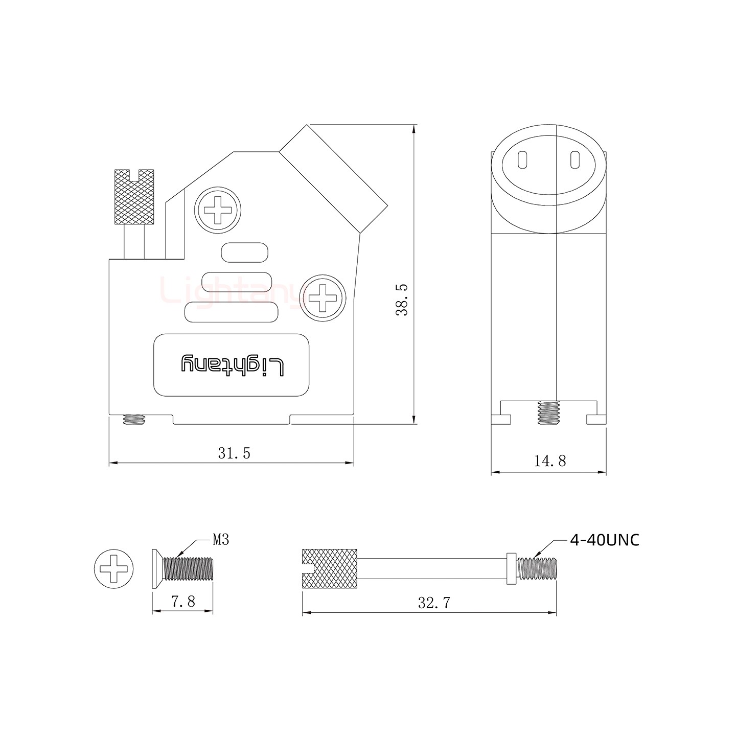 2W2公焊線式75歐姆+9P金屬外殼1392斜出線4~12mm