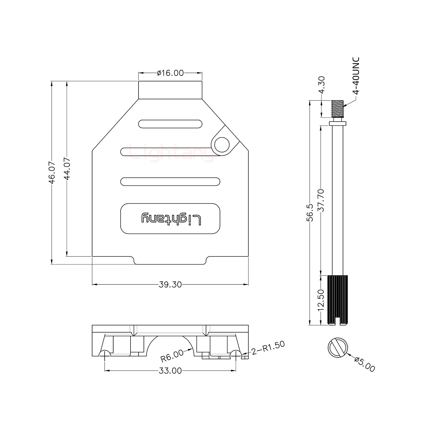 3V3公焊線式75歐姆+15P金屬外殼1664直出線4~12mm