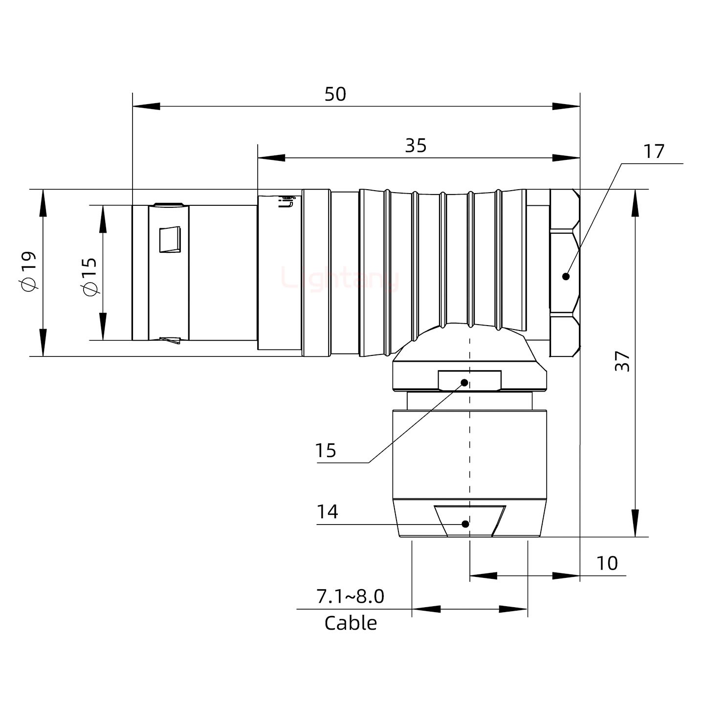 FHG.3B.026.CLAD82彎式插頭