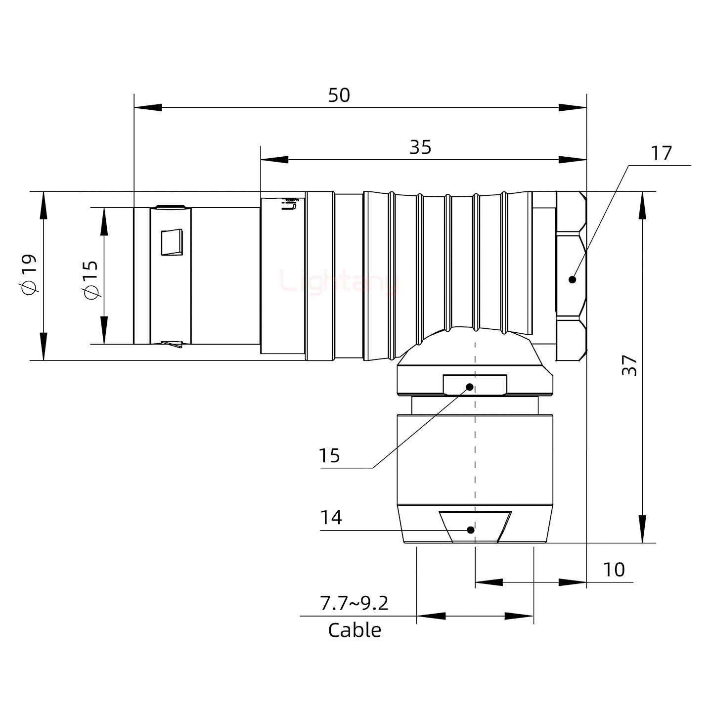 FHG.3B.030.CLAD92彎式插頭