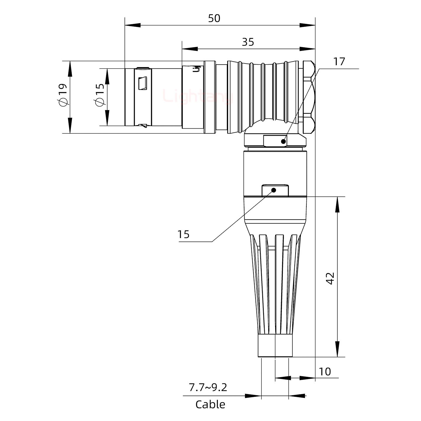 FHG.3B.002.CLAD92Z帶護(hù)套彎式插頭