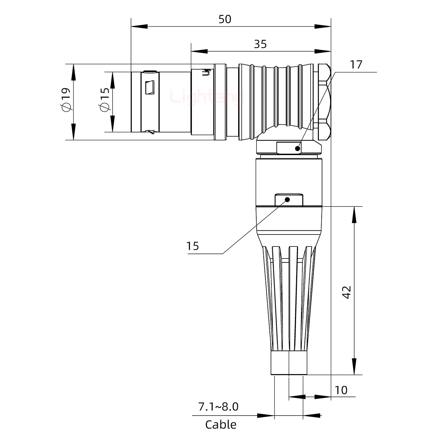 FHG.3B.005.CLAD82Z帶護套彎式插頭