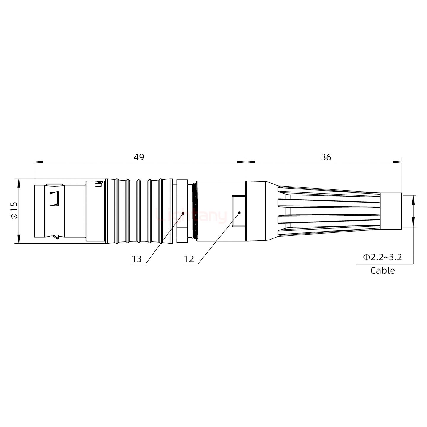 FGG.2B.003.CLAM31Z帶護套直式插頭