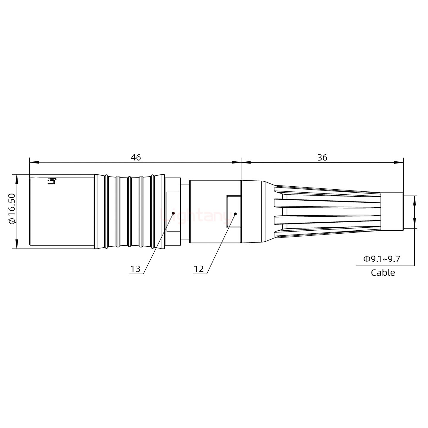 PHG.2B.005.CLLD99Z推拉自鎖帶護(hù)套浮動(dòng)插座