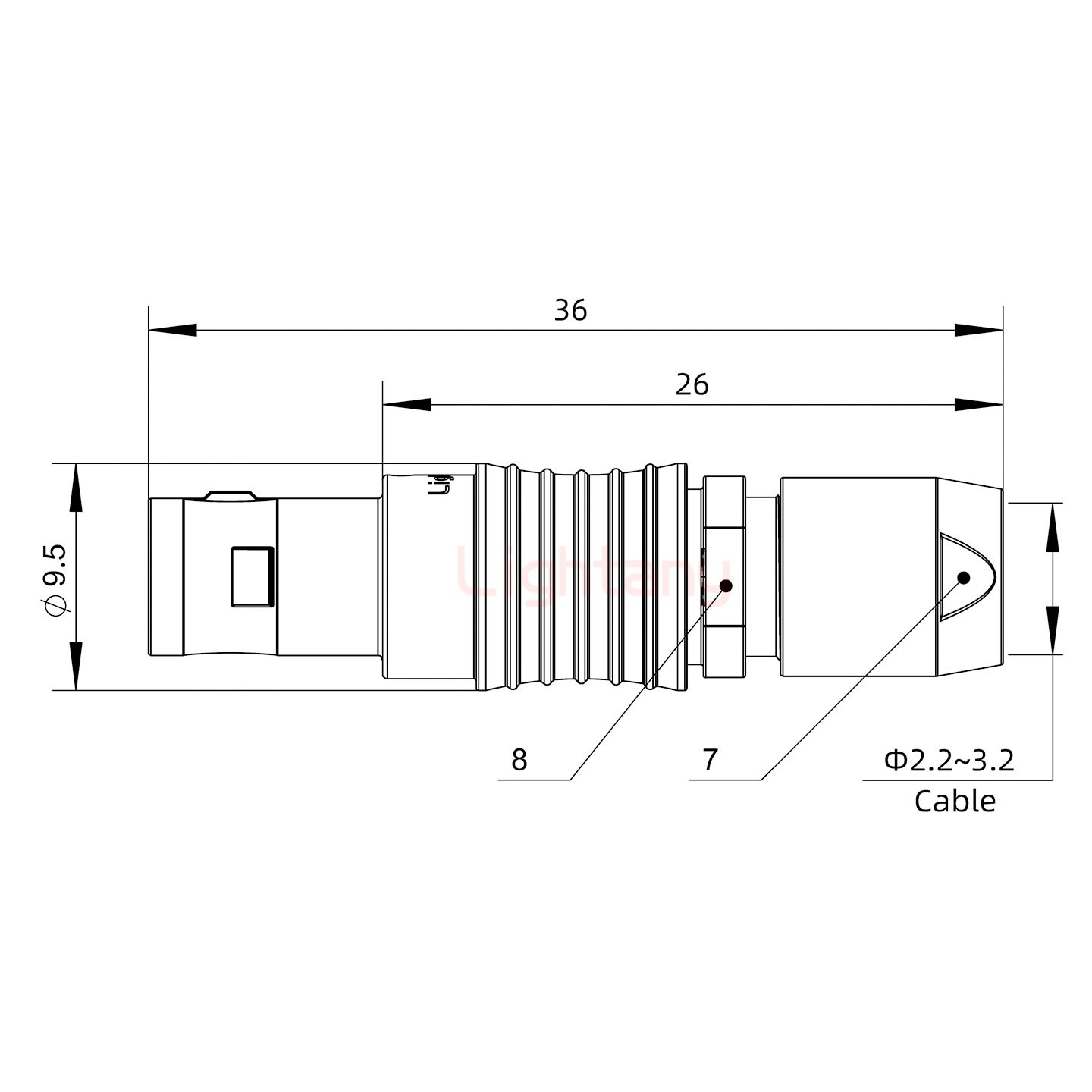 FGG.0B.005.CLAD31推拉自鎖直式插頭