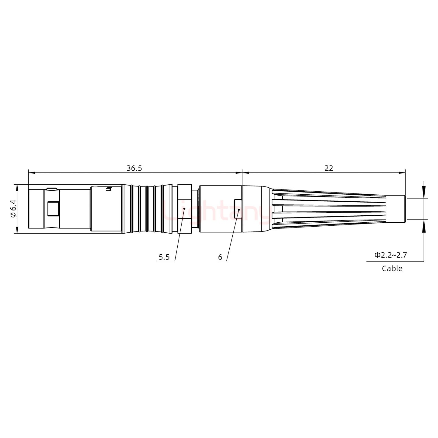 FGG.00.002.CLAD27Z帶護(hù)套直式插頭