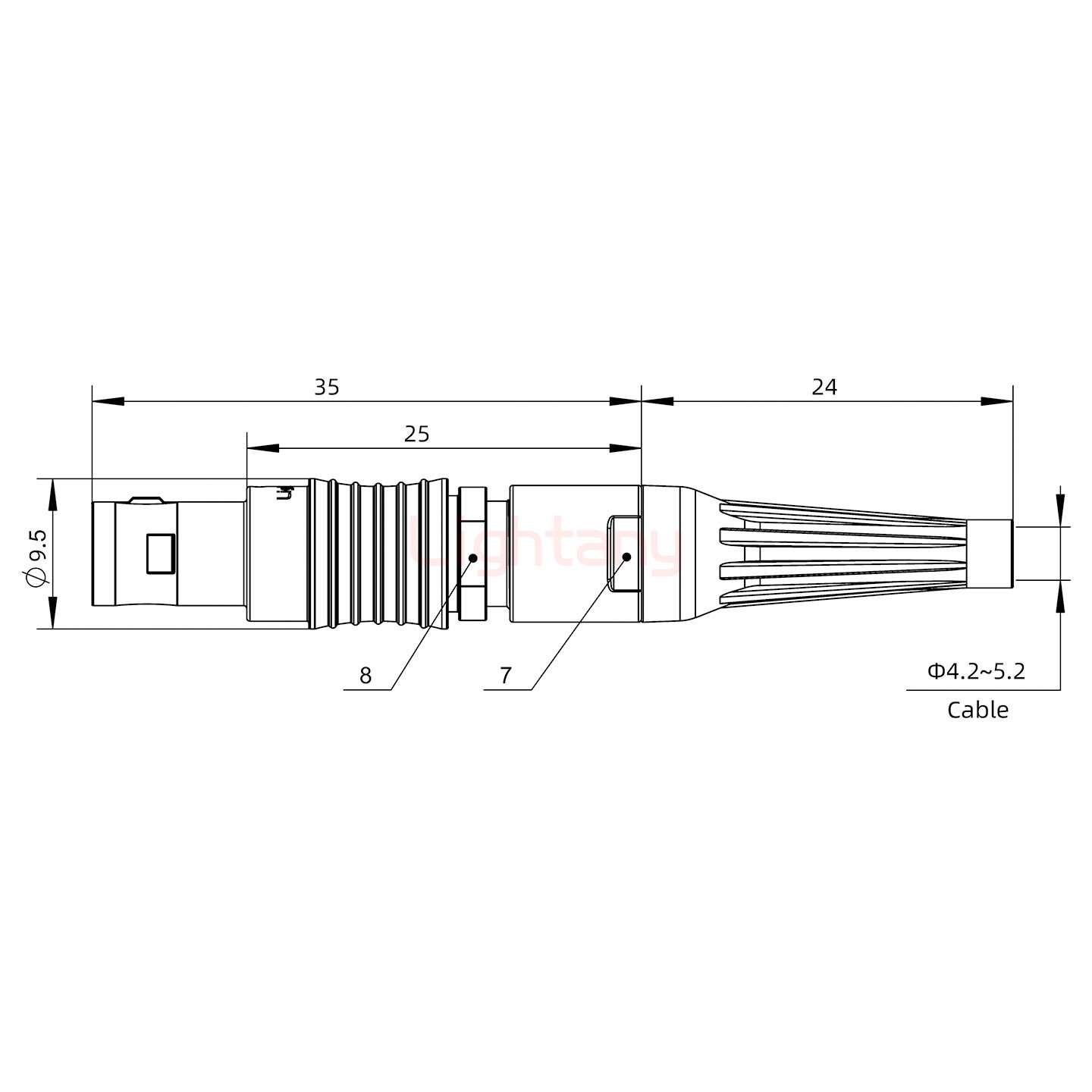 FGG.0B.003.CLAD52Z帶護套直式插頭