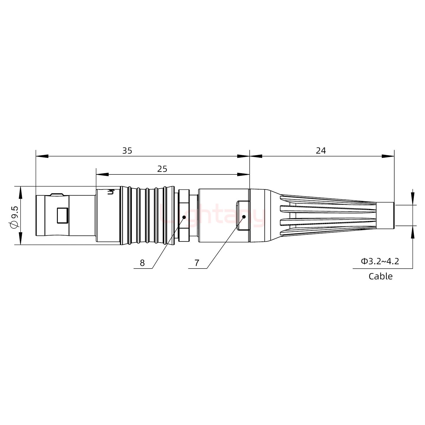 FGG.0B.006.CLAD42Z帶護(hù)套直式插頭