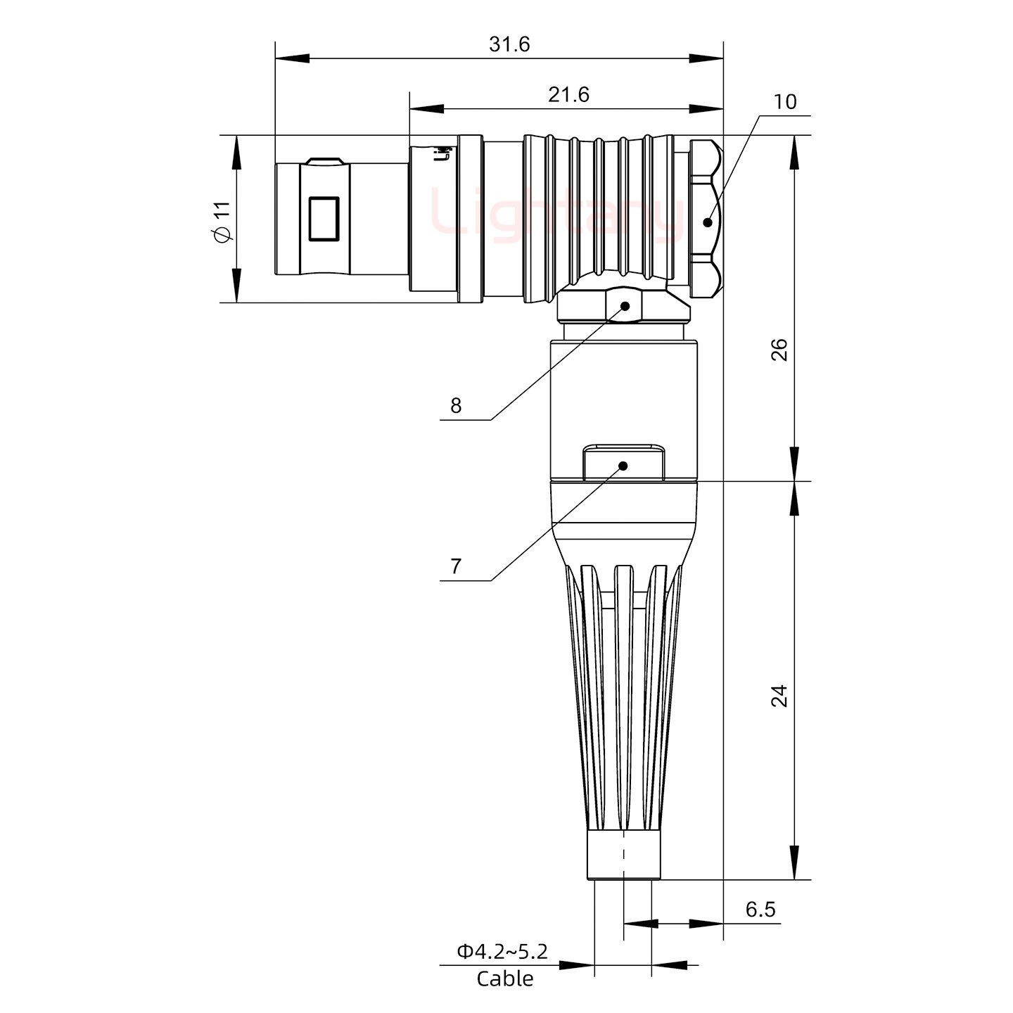 FHG.0B.003.CLAD52Z帶護(hù)套彎式插頭