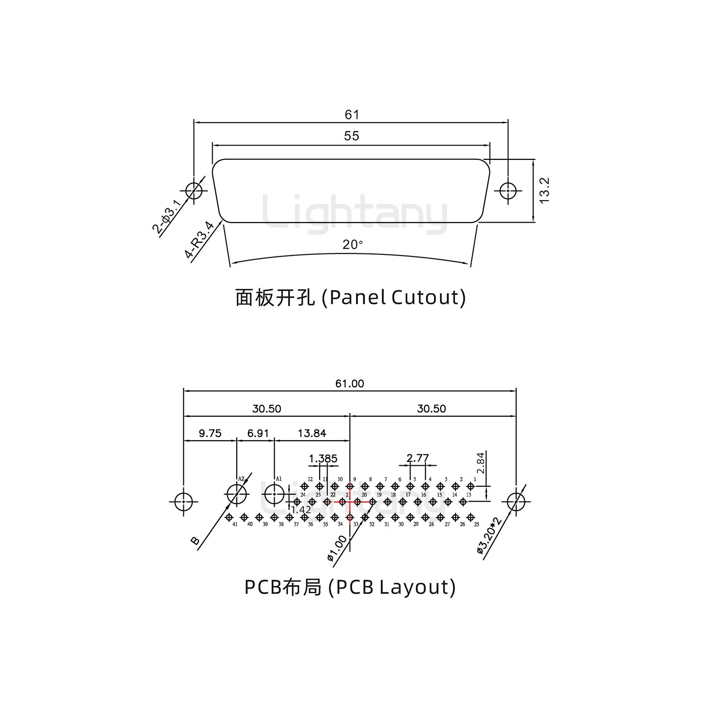 防水43W2母直插板/鉚魚(yú)叉/鎖螺絲/大電流40A