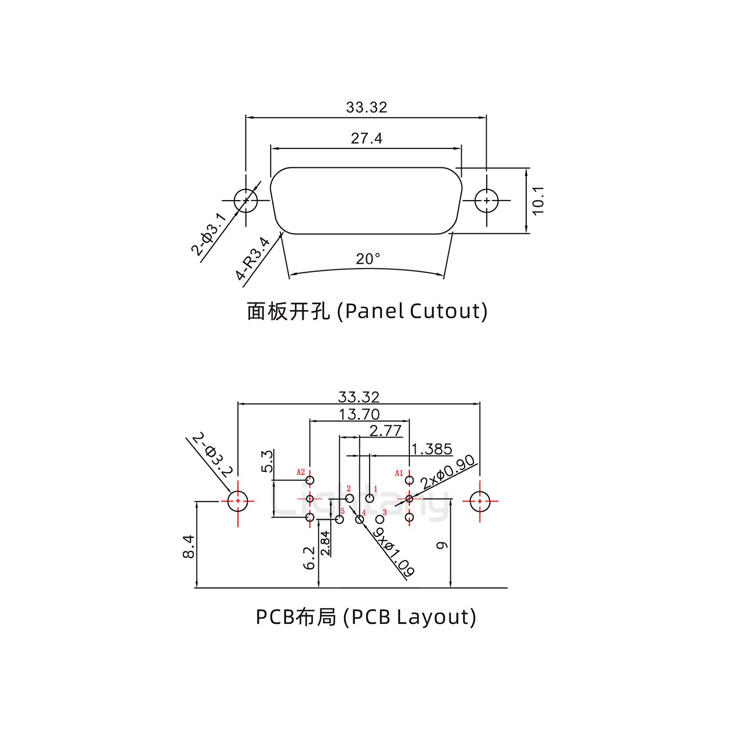 防水7W2母彎插板/鉚支架/鎖螺絲/射頻同軸50歐姆