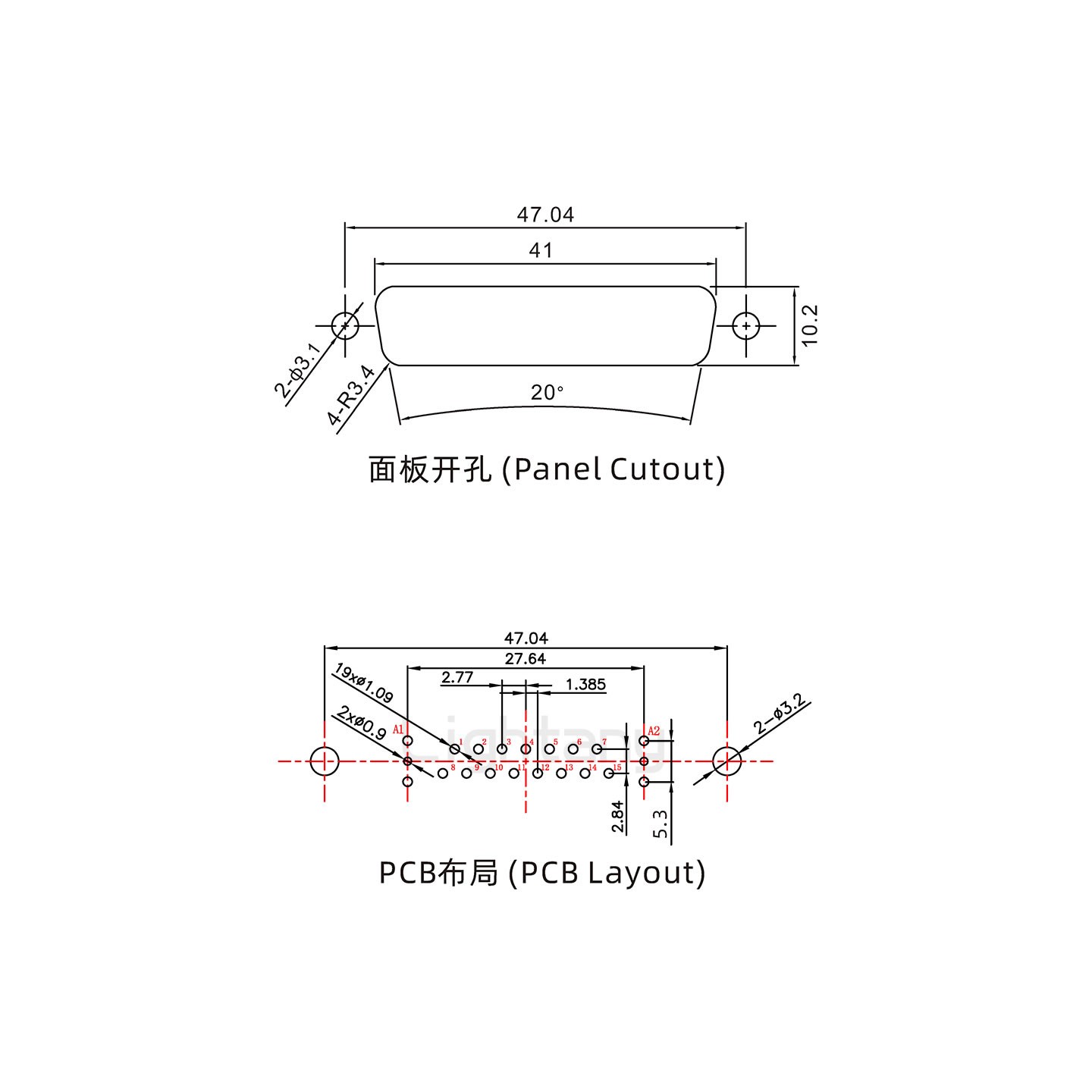 防水17W2公直插板/鉚魚叉/鎖螺絲/射頻同軸50歐姆