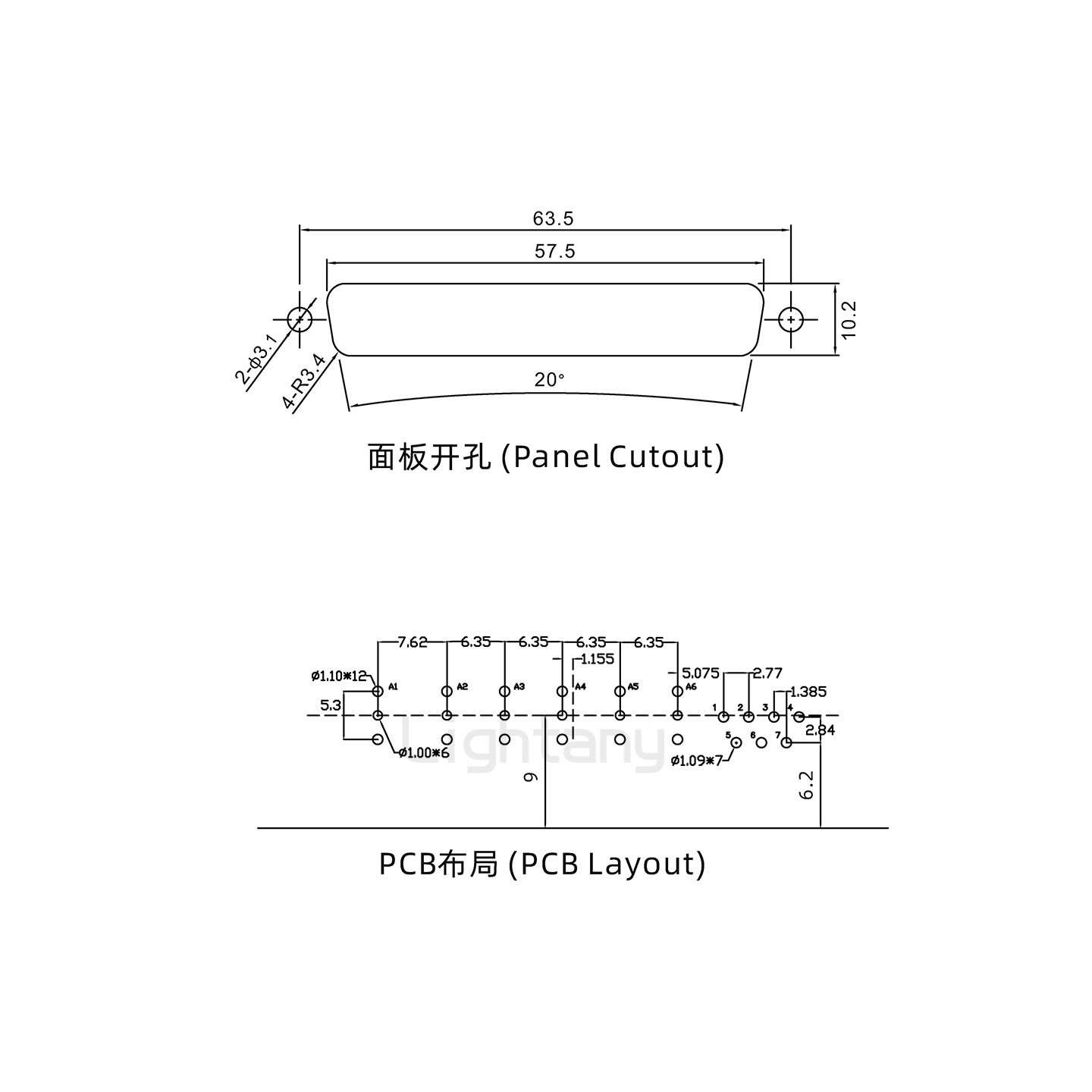 防水13W6B公彎插板/鎖螺絲/射頻同軸50歐姆