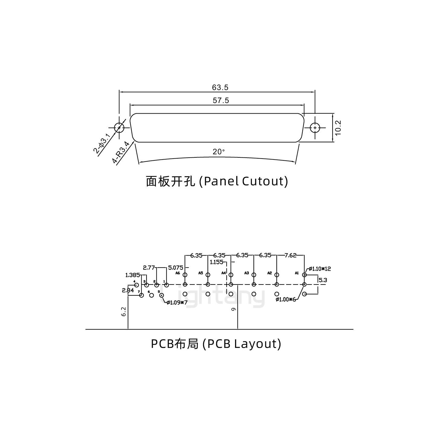 防水13W6B母彎插板/鎖螺絲/射頻同軸50歐姆