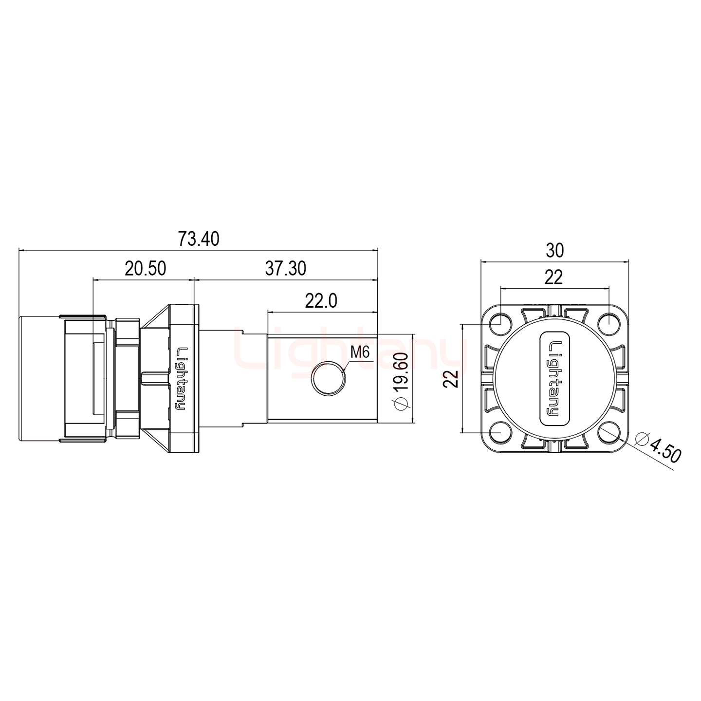 LTC1020BS-M1BL銅排螺紋穿墻插座 100/150/200A 黑色