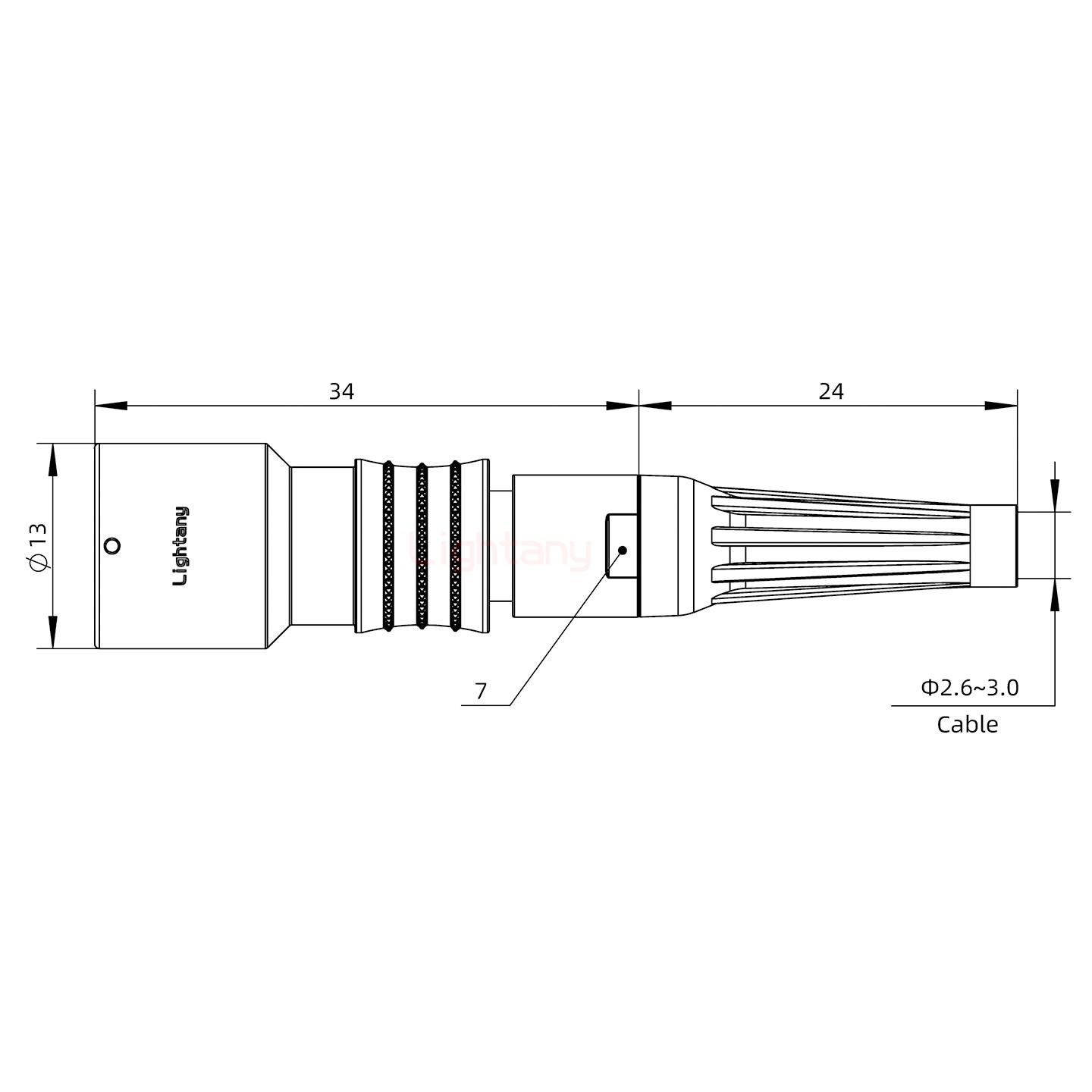 PHG.0K.007.CLLC30Z推拉自鎖帶護套浮動插座