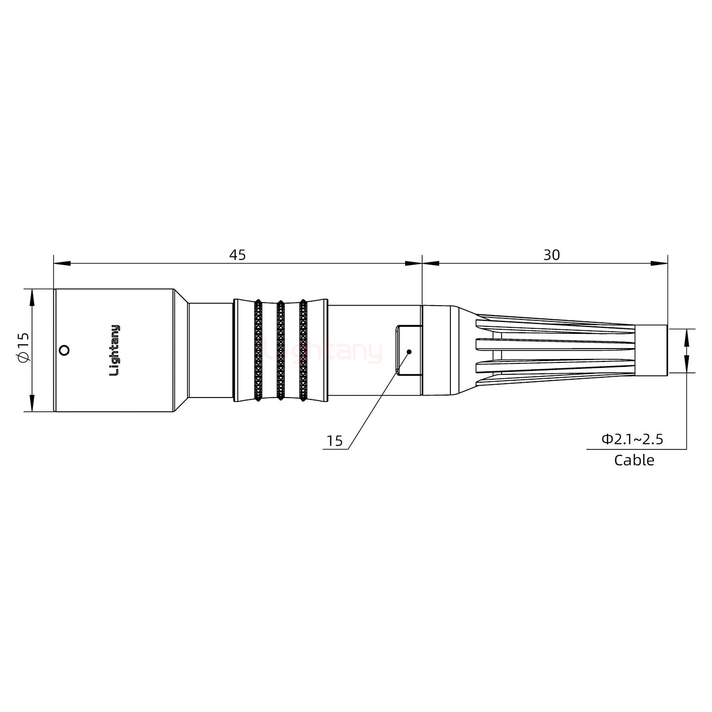 PHG.1K.002.CLAC25Z推拉自鎖帶護套浮動插座