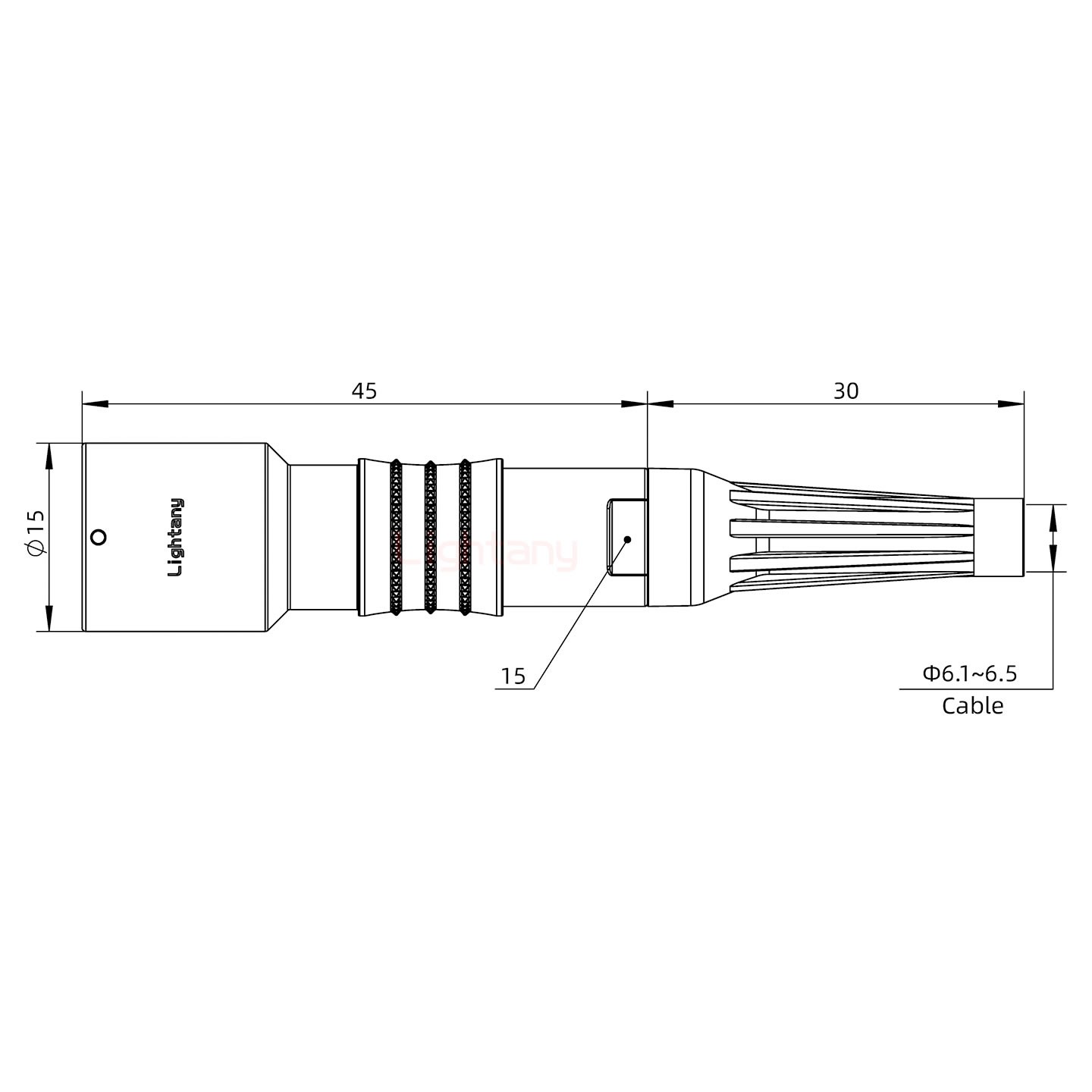 PHG.1K.002.CLAC65Z推拉自鎖帶護套浮動插座