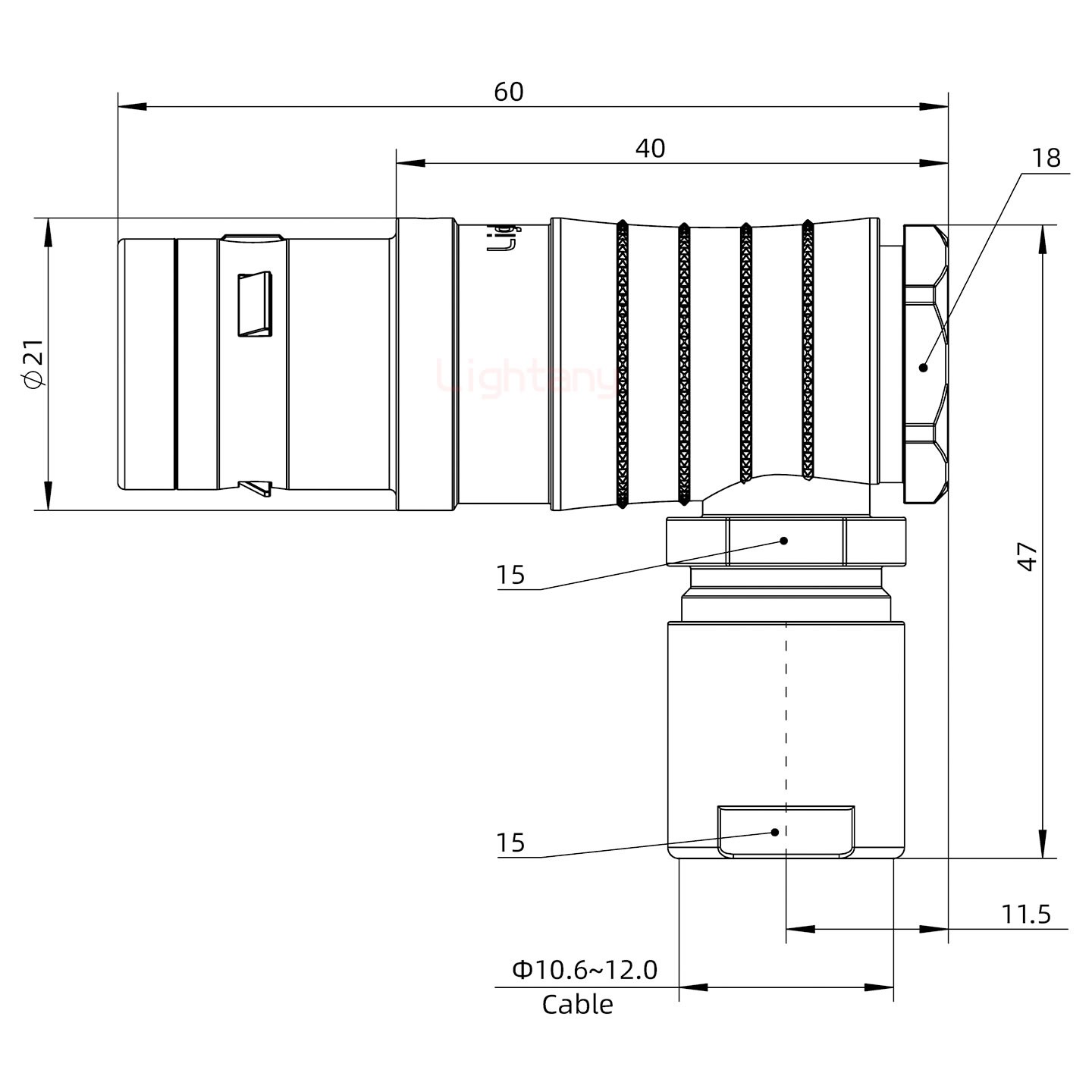 FHG.3K.005.CLAK11推拉自鎖彎式插頭